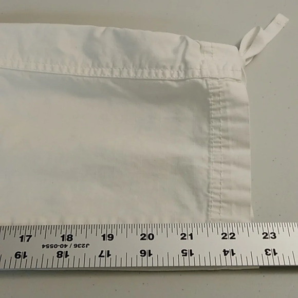 EDDIE BAUER WHITE COTTON STRETCH CARGO CROPPED PANTS DRAWSTRING LEG - Picture 6 of 8